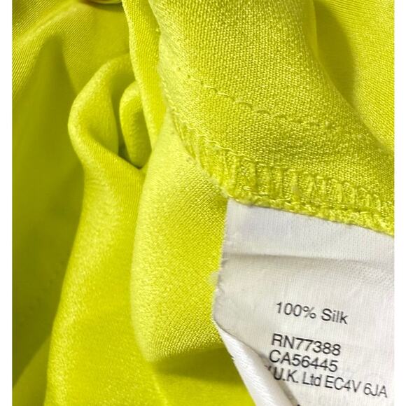 J. Crew 100% Silk Bright Green Round Pullover Blouse Women’s 0 Business - Picture 3 of 7